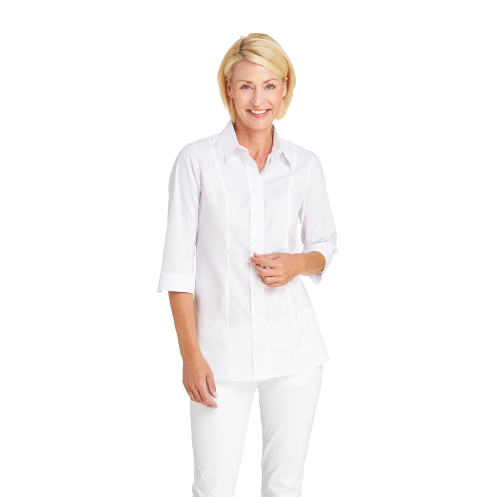 LEIBER Bluse Damen 08/1237 – weiß (Am Modell)