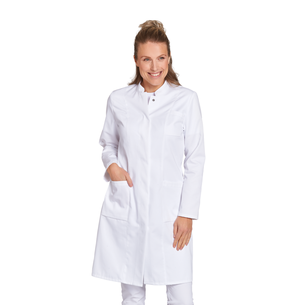 LEIBER Mantel Damen 08/1339 – weiß (Am Modell)