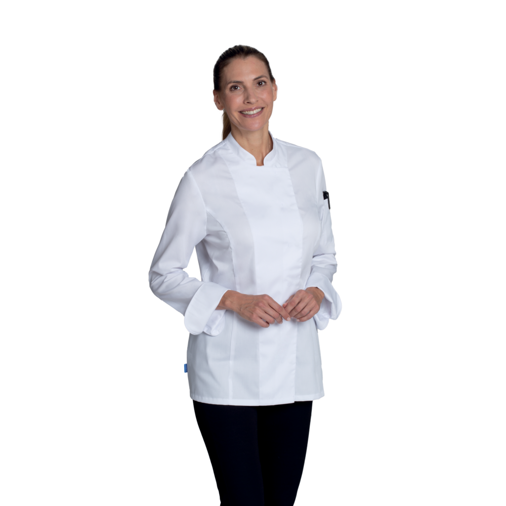 LEIBER Kochjacke Damen 08/1352 – weiß (Am Modell)
