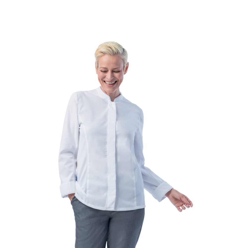LEIBER Kochhemd Damen 08/1384 – weiß (Am Modell)
