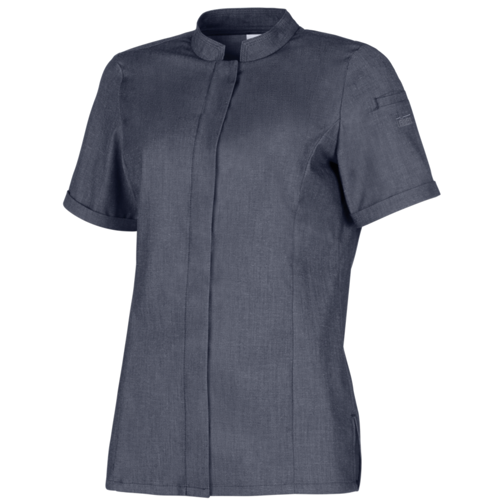 LEIBER Kochhemd Damen 08/1387 – jeansgrau (Front)