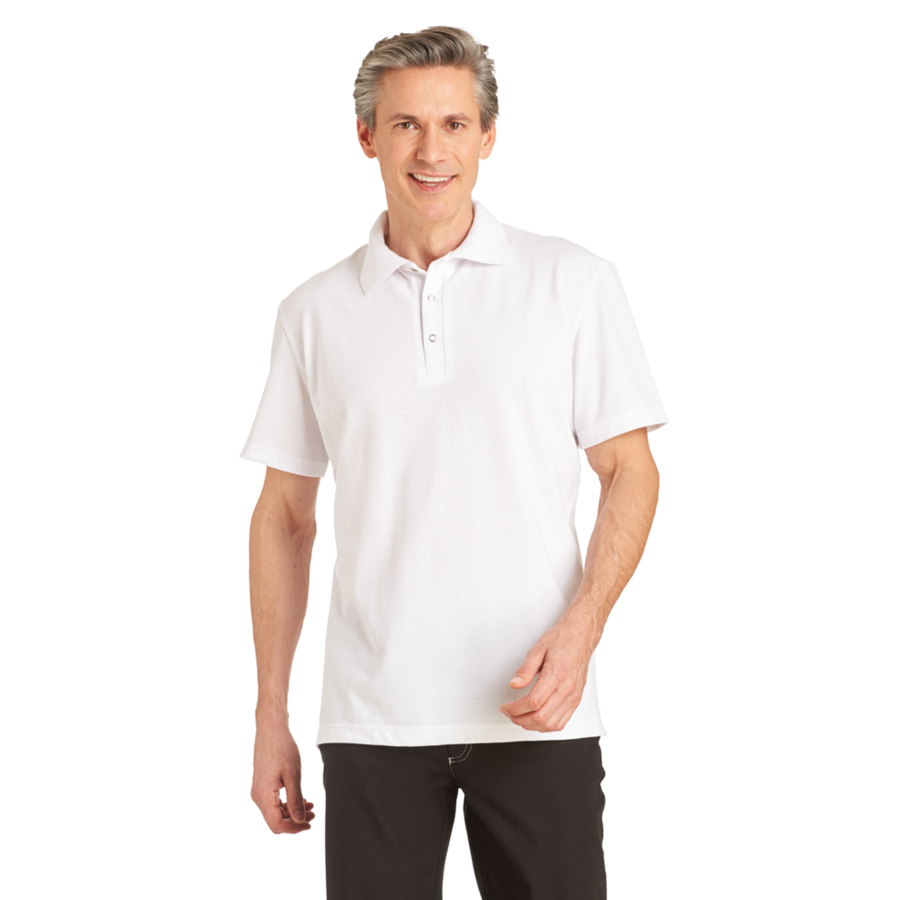 LEIBER Poloshirt 08/2516 – weiß (Am Modell)