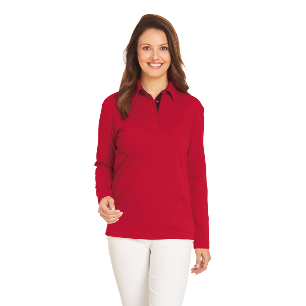 LEIBER Poloshirt 08/2638 – rot/schwarz (Am Modell)