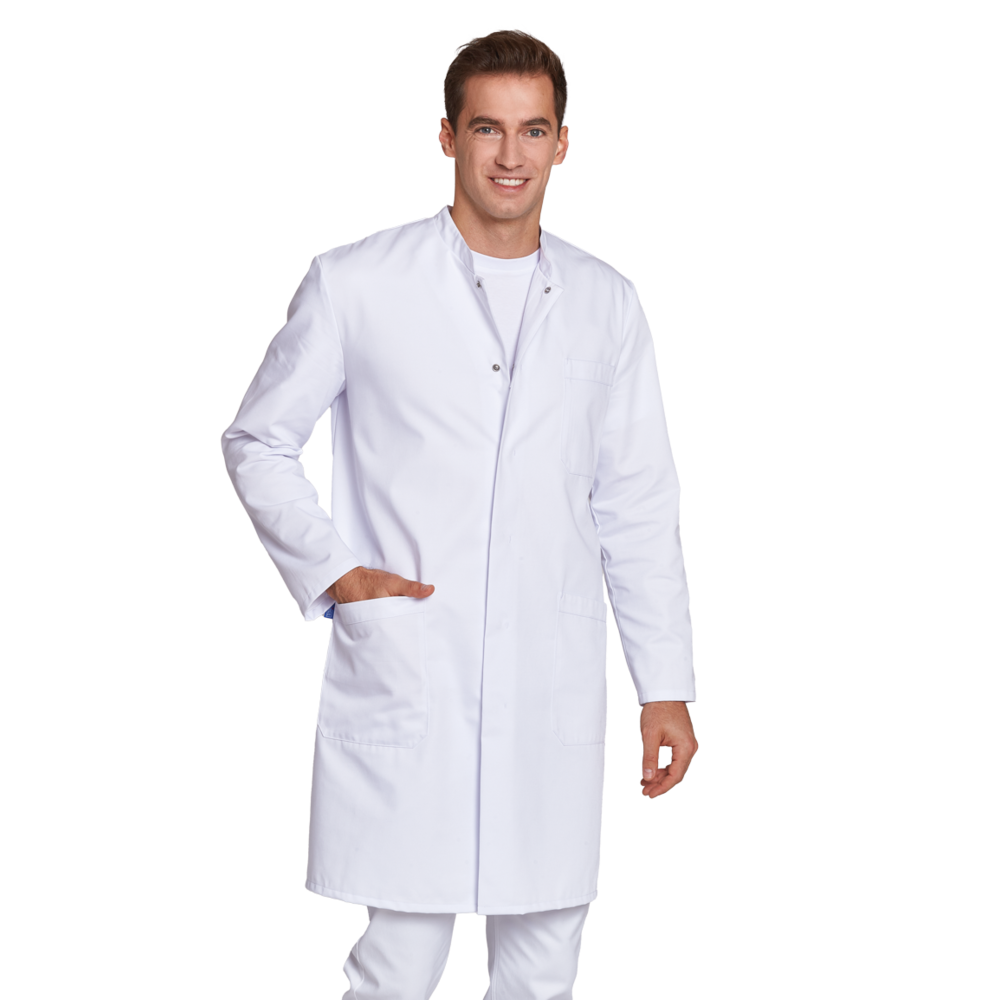 LEIBER Mantel Herren 12/1347 – weiß (Am Modell)
