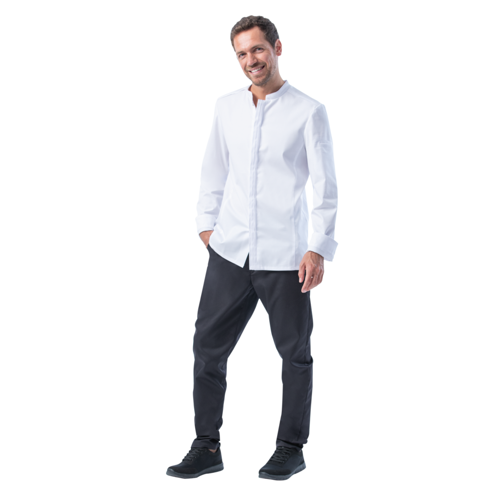 LEIBER Kochhemd Herren 12/1379 – weiß (Am Modell)