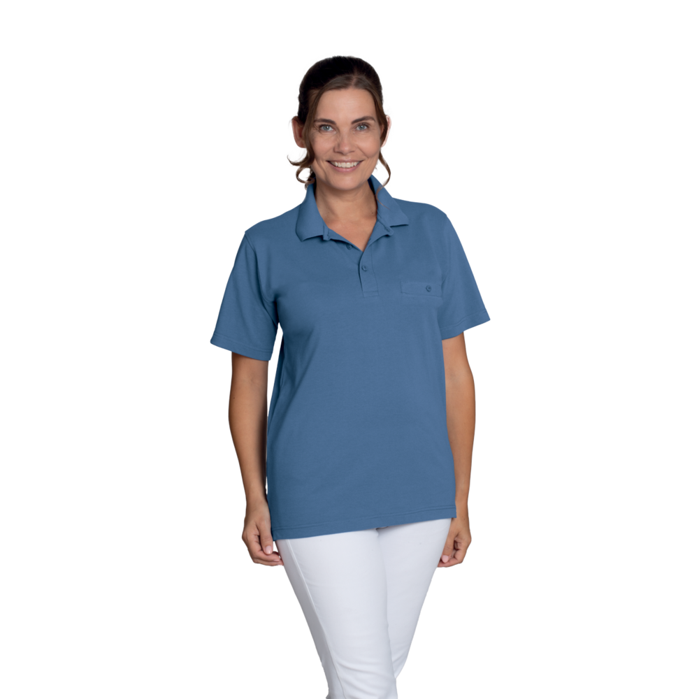 LEIBER Poloshirt 08/241 – taubenblau (Am Modell)