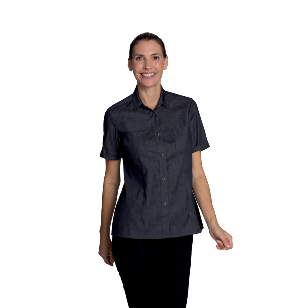 LEIBER Bluse Damen 08/2150 – jeansgrau (Am Modell)