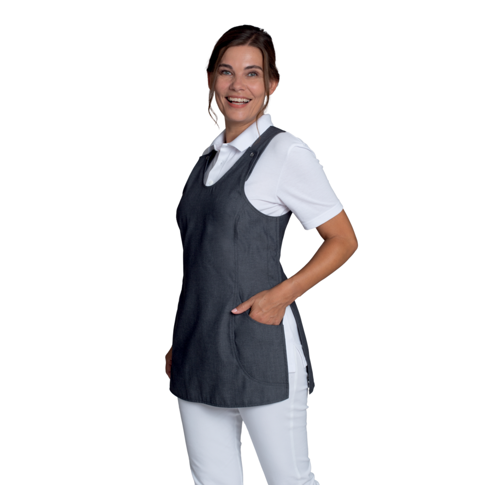 LEIBER Überwurfschürze Damen 08/2156 – jeansgrau (Am Modell)