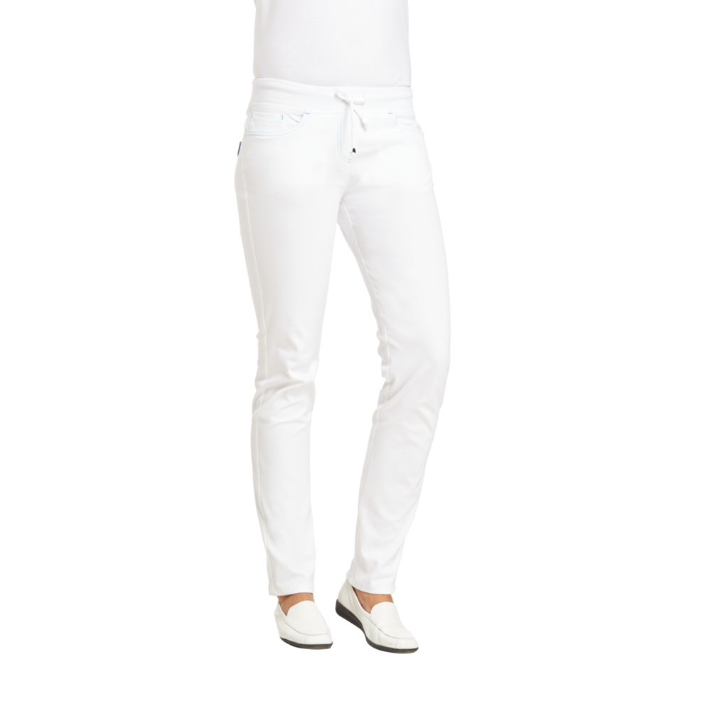 LEIBER Schlupfhose Damen 08/7100 – weiß/türkis (Am Modell)