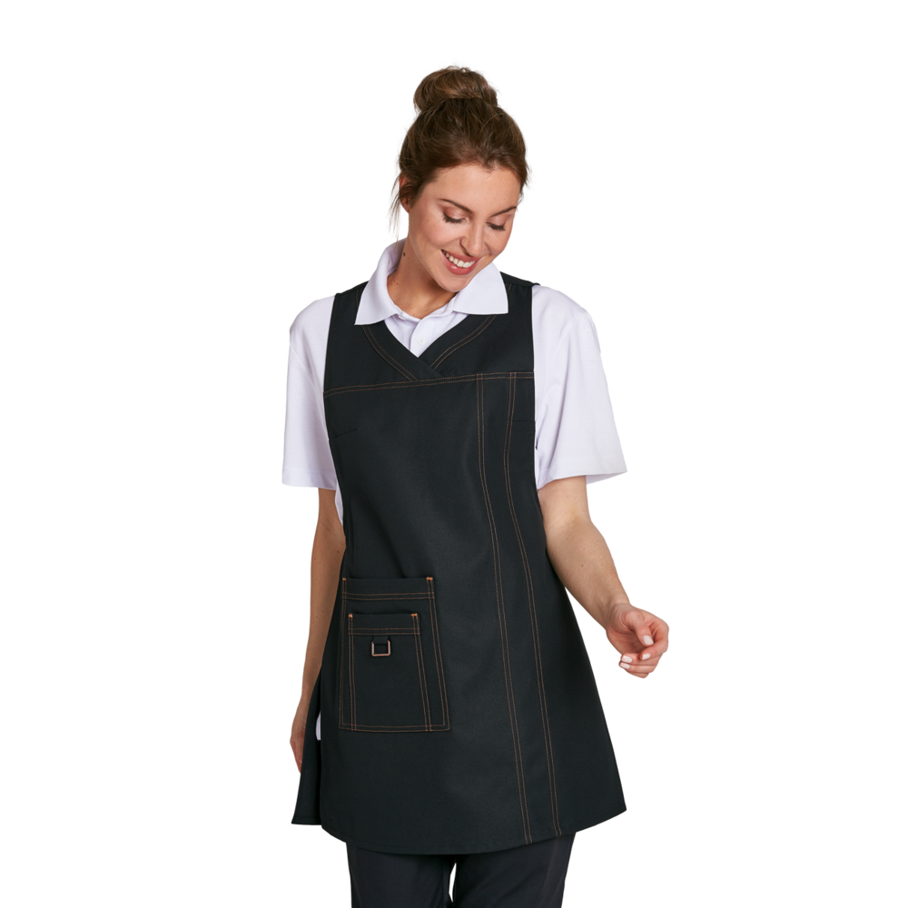 LEIBER Überwurfschürze Damen 08/1350 – schwarz (Am Modell)