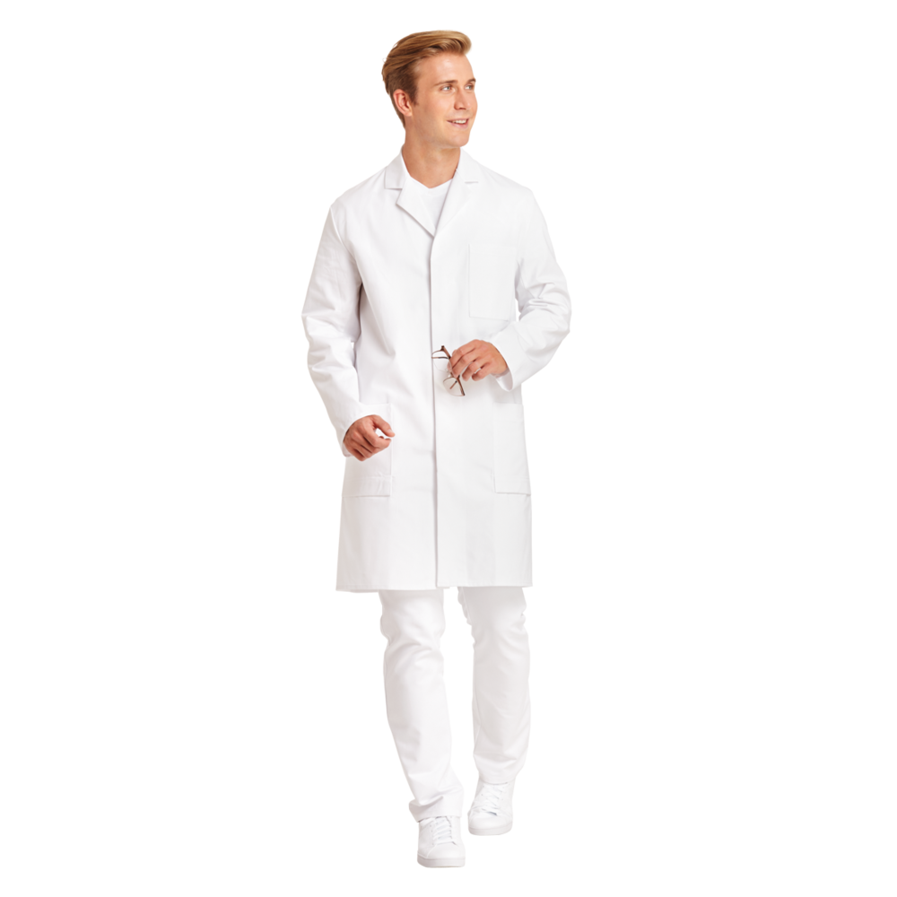 LEIBER Mantel Herren 12/181 – weiß (Am Modell)