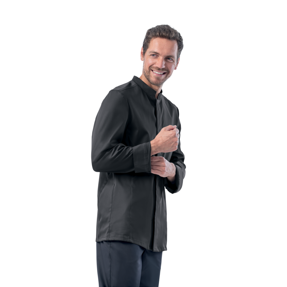 LEIBER Kochjacke Herren 12/1372 – schwarz (Am Modell)