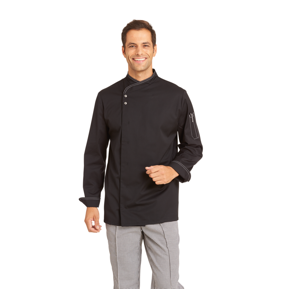 LEIBER Kochjacke Herren 12/2444 – schwarz (Am Modell)