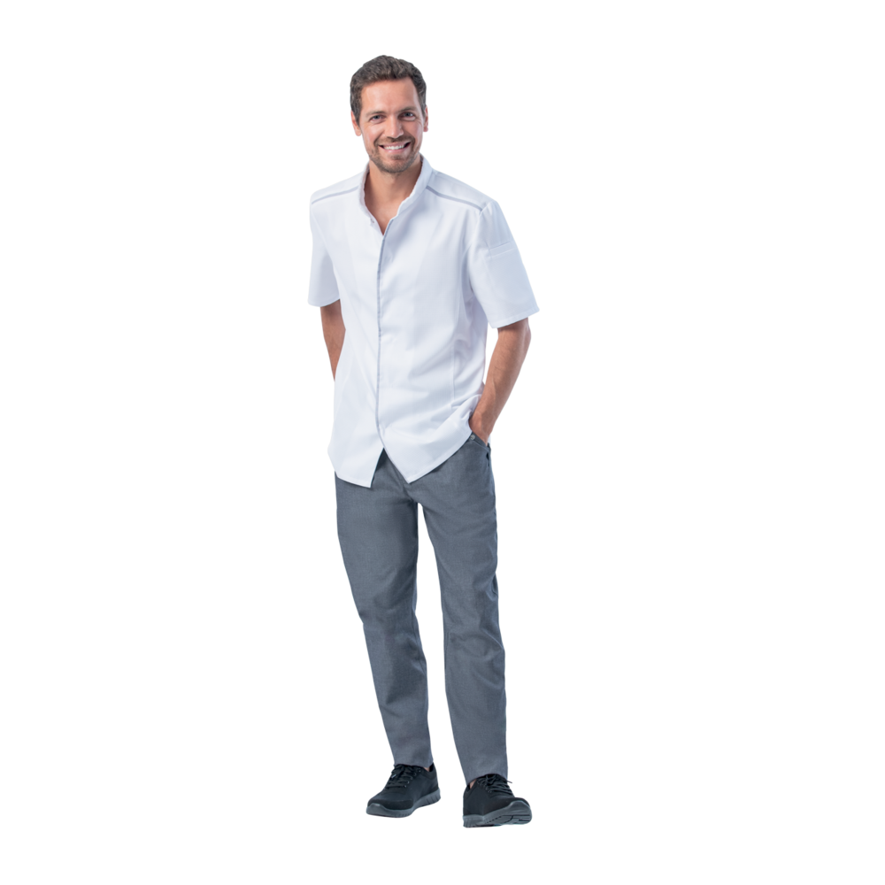 LEIBER Kochhemd Herren 12/1367 – weiß (Am Modell)
