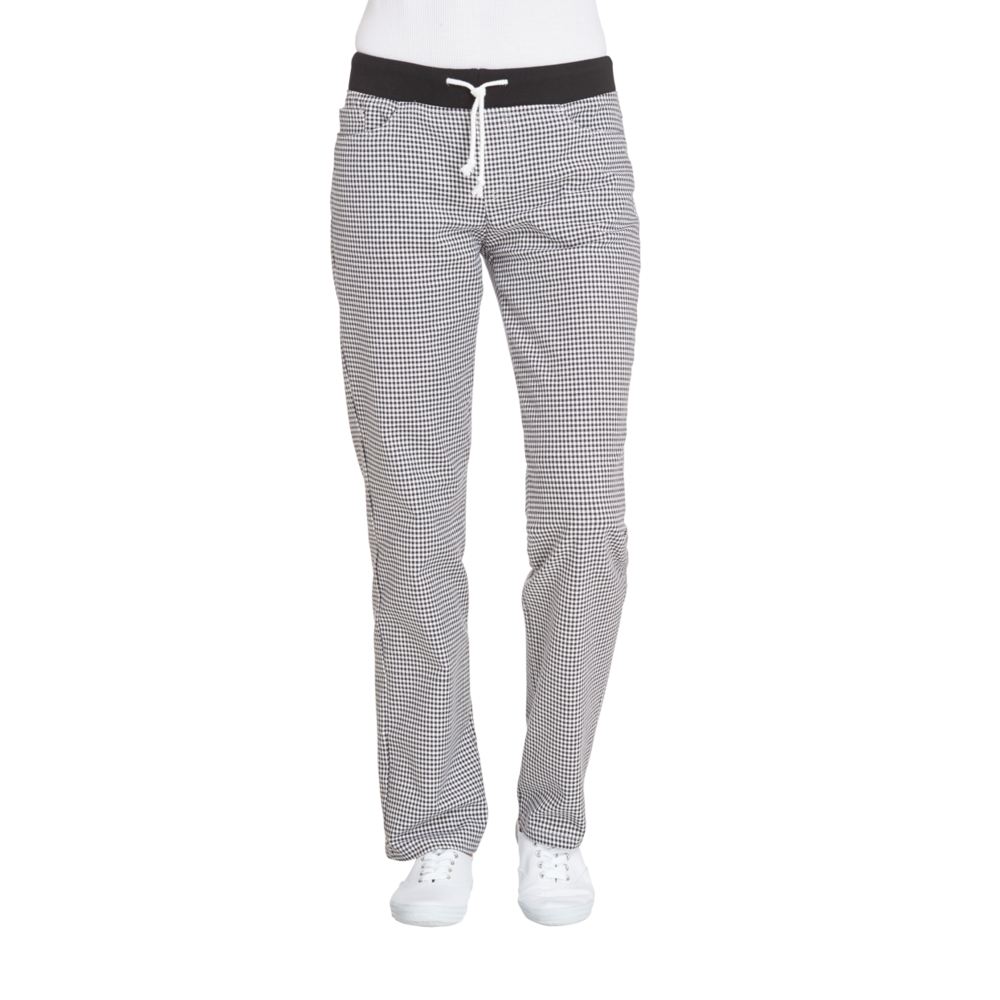 LEIBER Koch-/Bäckerhose Damen 08/7220 – schwarz/weiß (Am Modell)