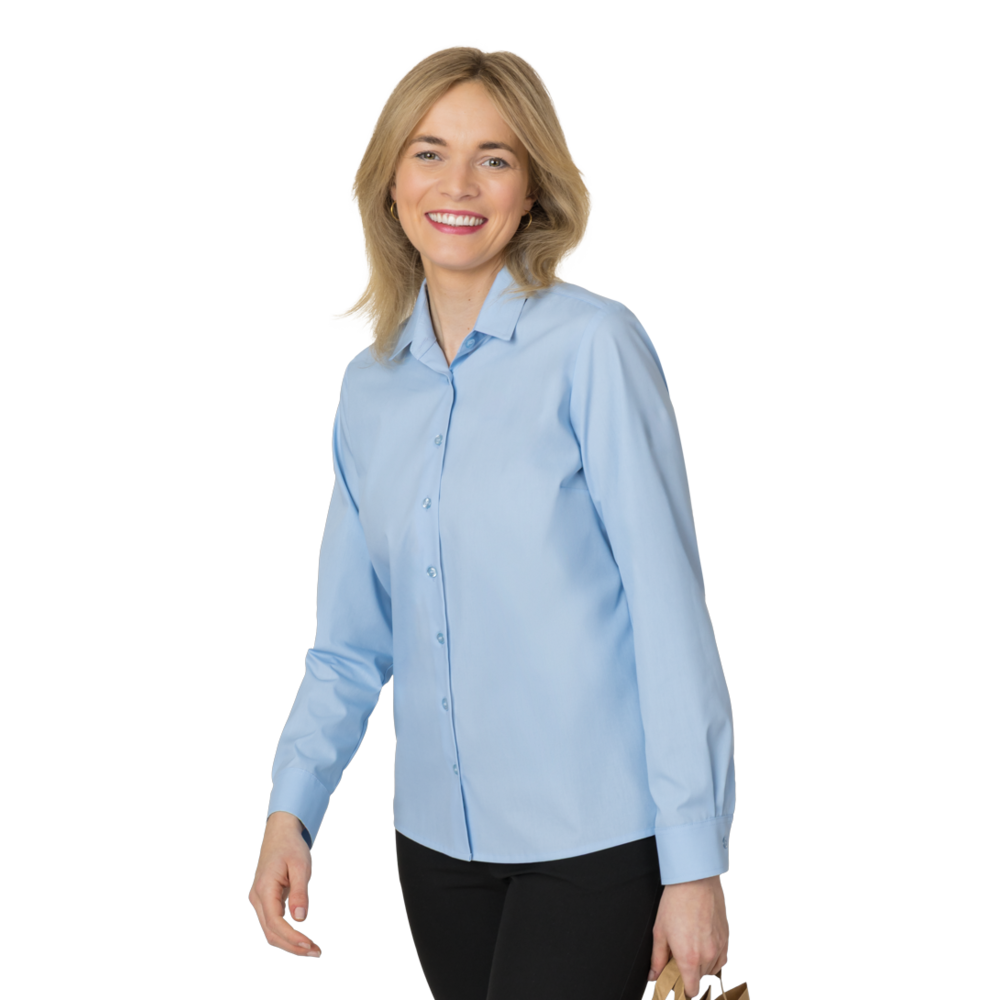 LEIBER Bluse Damen 08/2087 – hellblau (Am Modell)