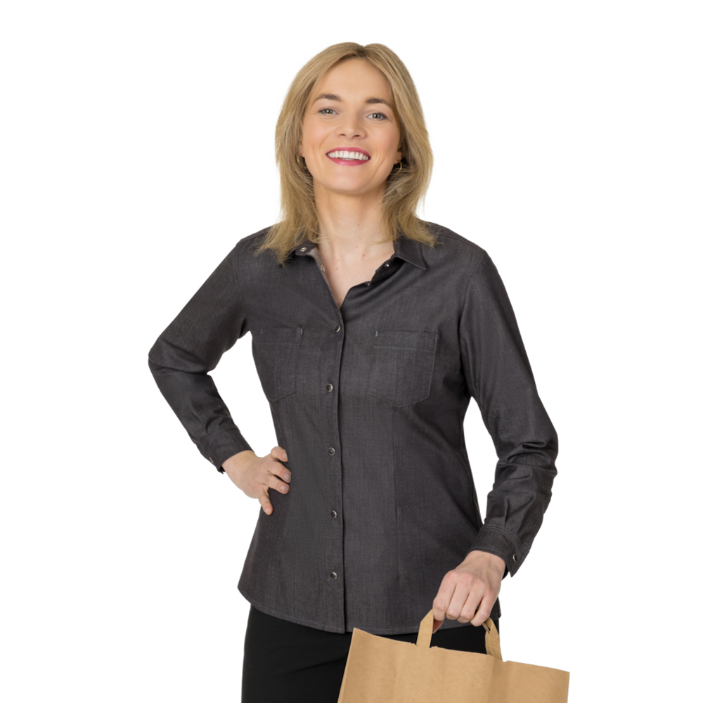 LEIBER Bluse Damen 08/2104 – jeansgrau (Am Modell)