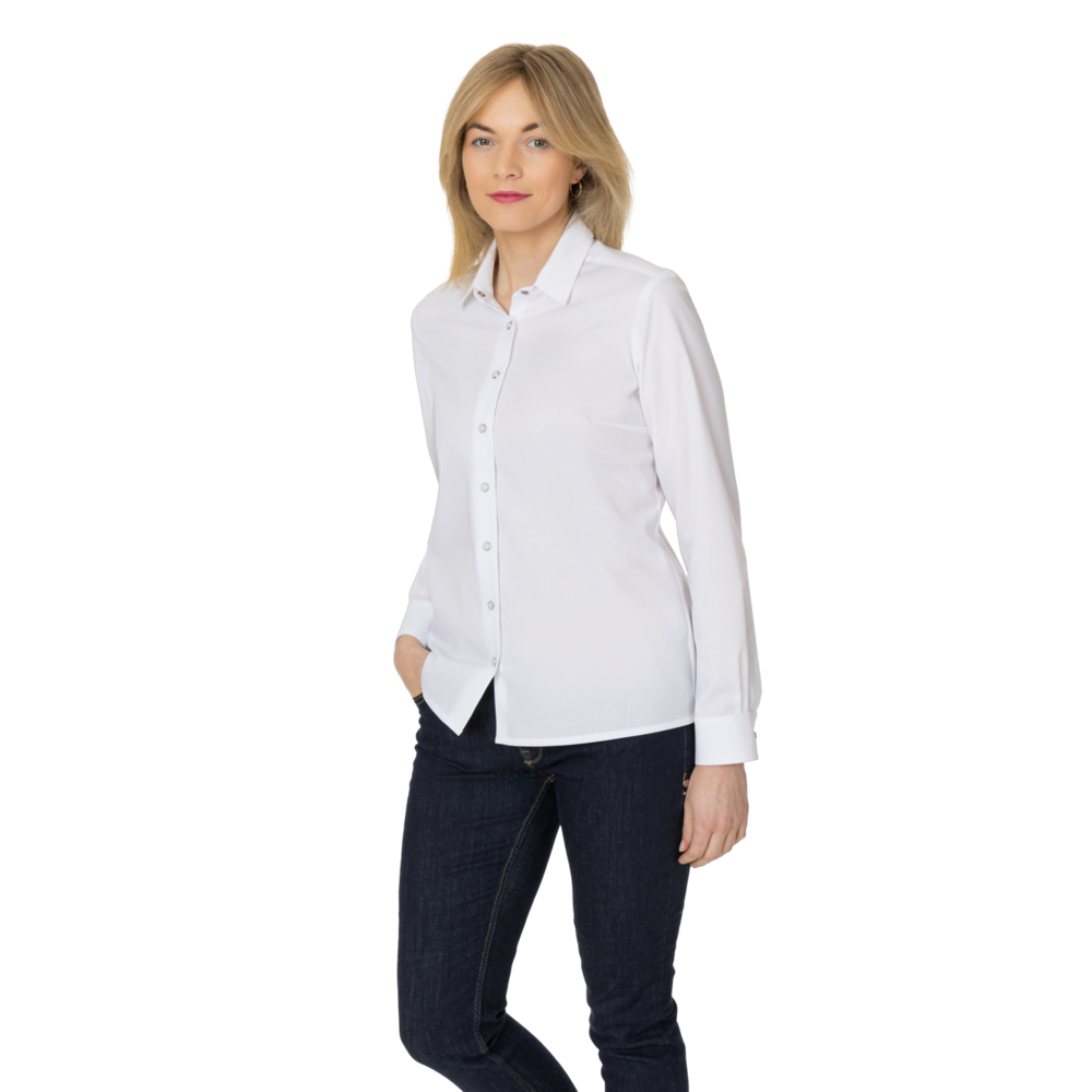 LEIBER Bluse Damen 08/2094 – weiß (Am Modell)