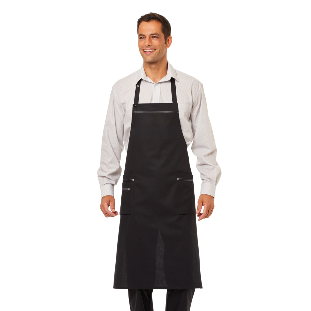 LEIBER Latzschürze 100/2457 – schwarz (Am Modell)