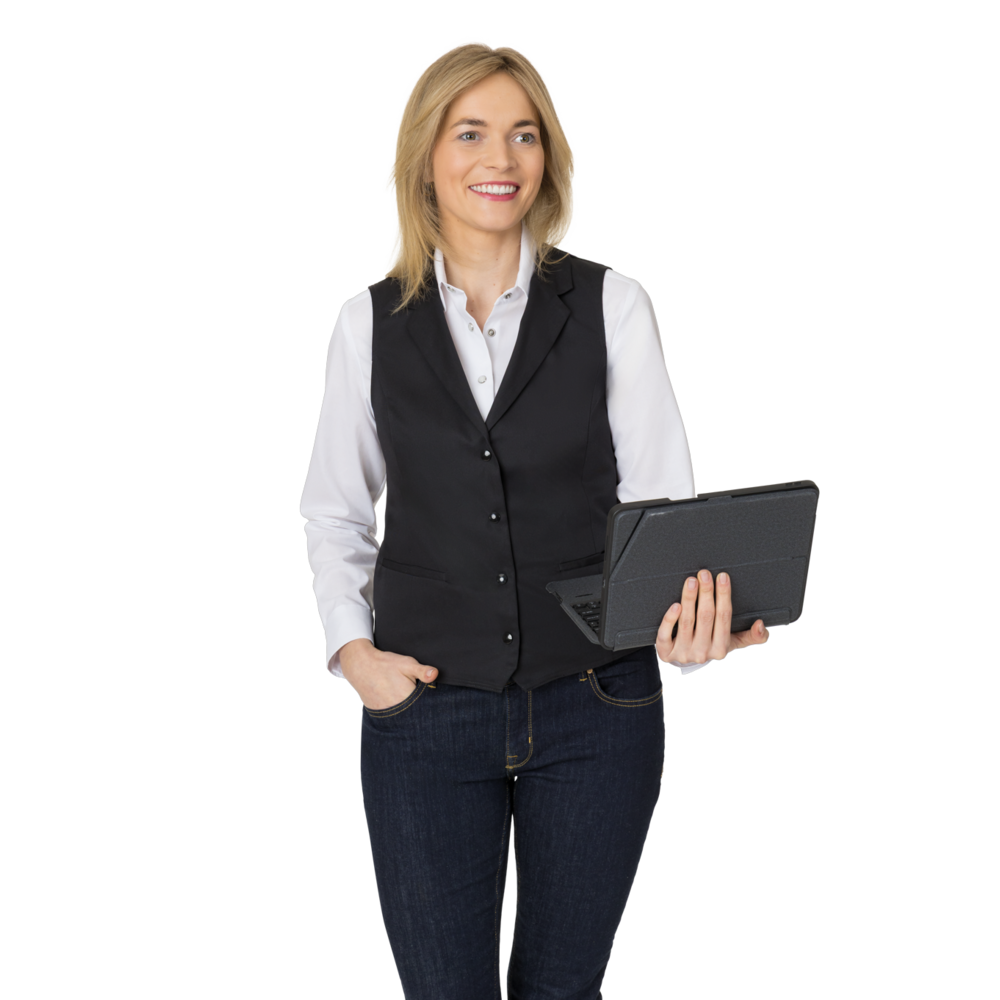 LEIBER Weste Damen 08/2107 – schwarz (Am Modell)