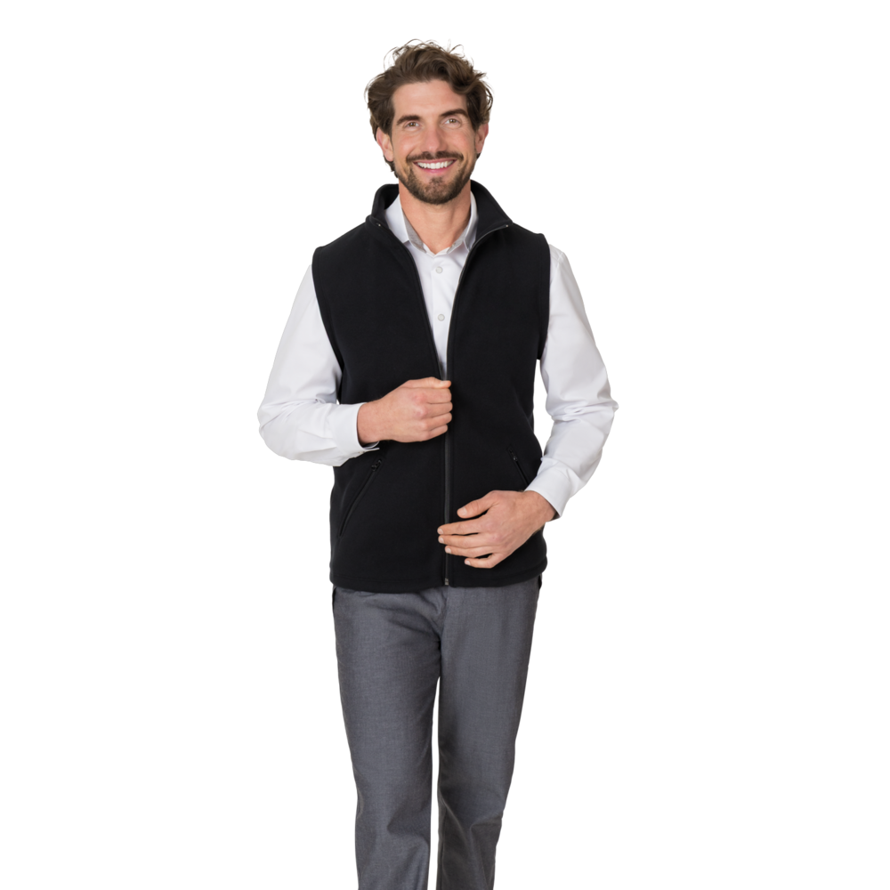LEIBER Fleeceweste Herren 12/1398 – schwarz (Am Modell)