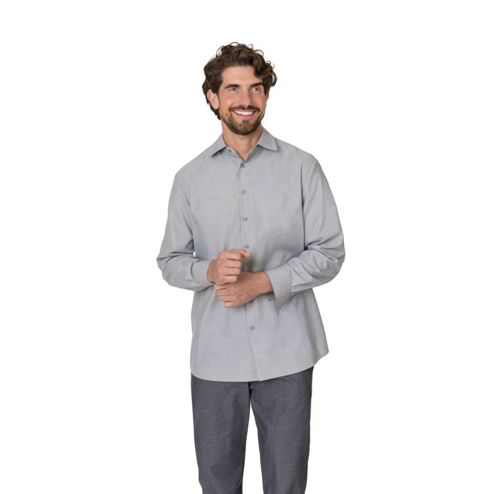 LEIBER Hemd Herren 12/2103 – grau melange (Am Modell)