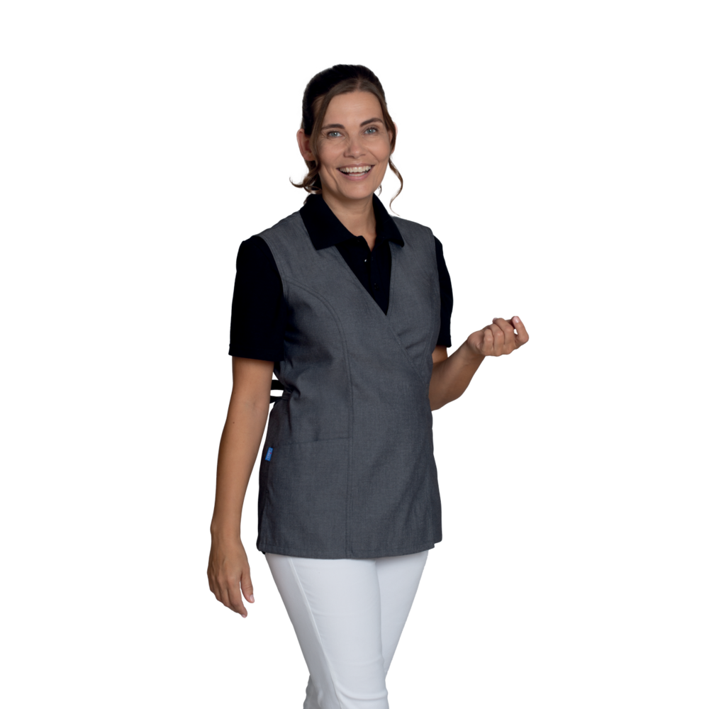 LEIBER Kasack Damen 04/2155 – jeansgrau (Am Modell)