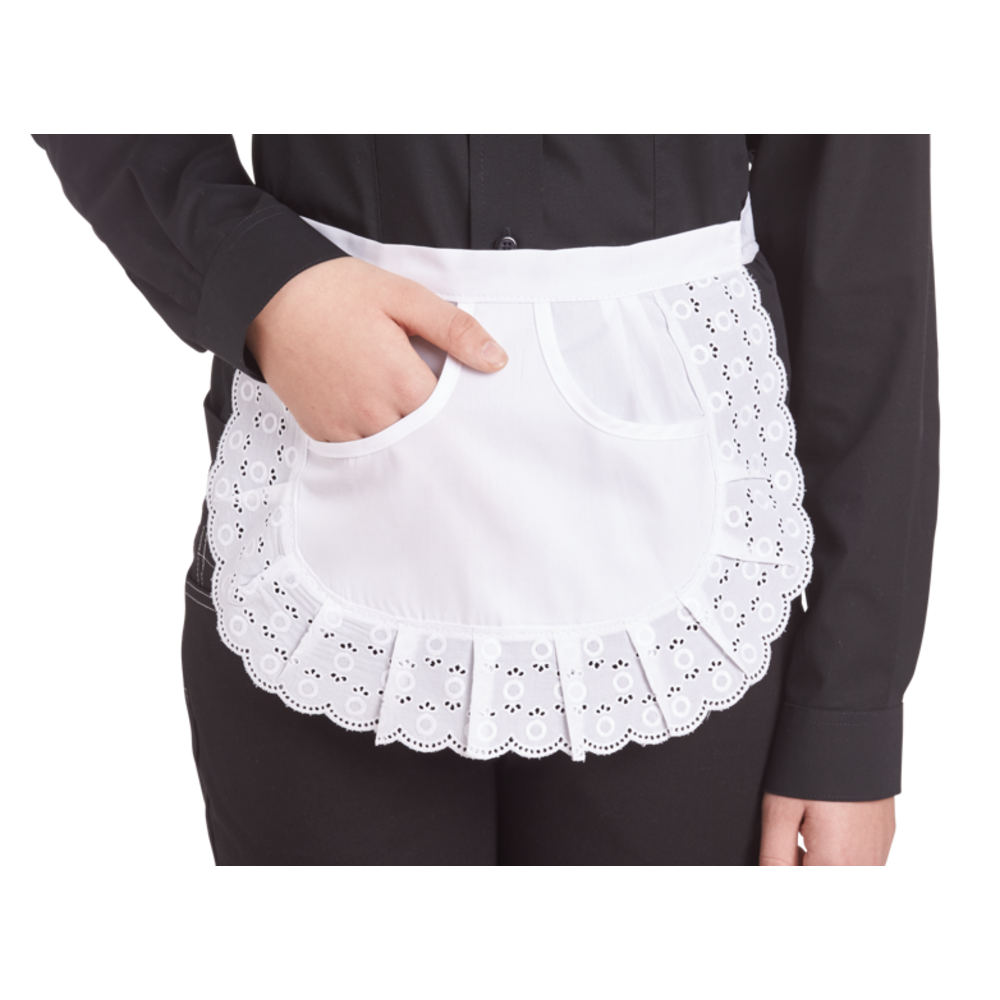 LEIBER Servierschürze Damen 02/67 – weiß (Am Modell)