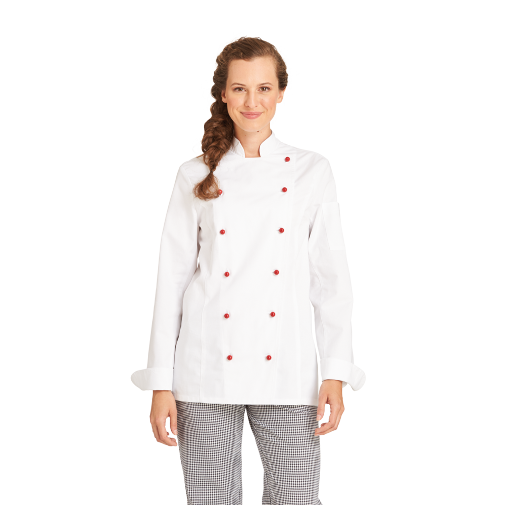 LEIBER Kochjacke Damen 08/572 – weiß (Am Modell)
