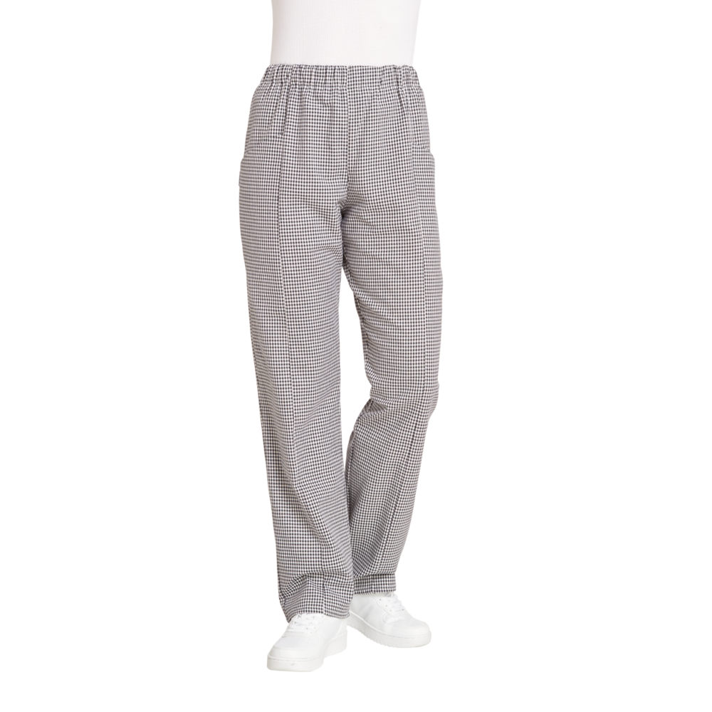LEIBER Koch-/Bäckerhose Damen 08/609 – schwarz/weiß (Am Modell)