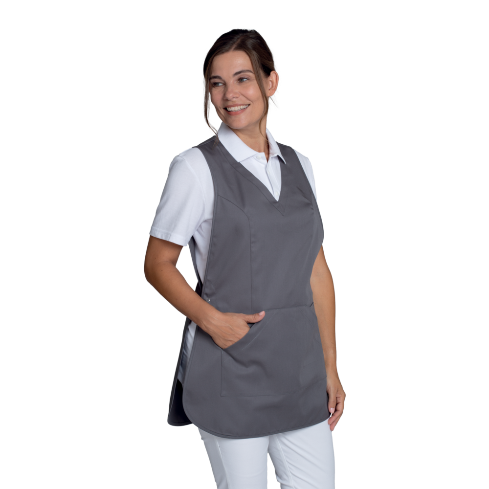 LEIBER Überwurfschürze Damen 08/641 – grau (Am Modell)